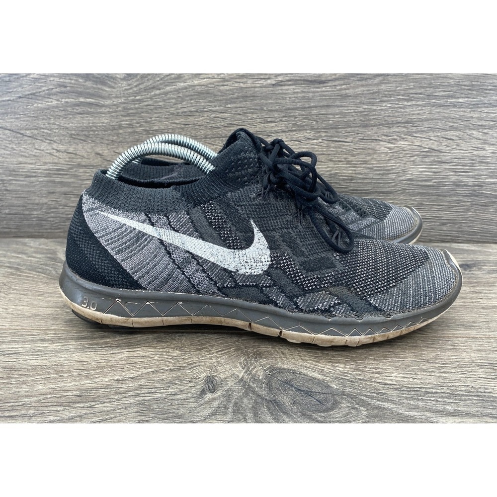 Nike Free 3.0 Flyknit Running Sneakers Shoes Women's Size 7 Black 718420-001